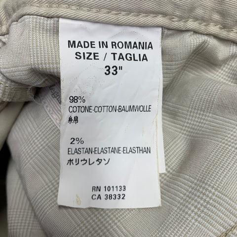 ERMENEGILDO ZEGNA Size 33 Beige Cotton Blend Straight Jeans
