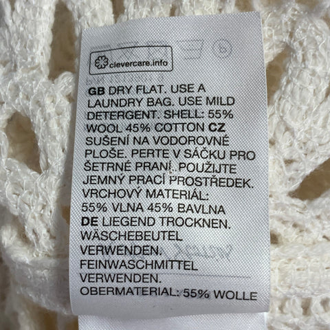 PARIS ATELIER Size XS Cream Cotton Blend Crochet Cropped Shirt
