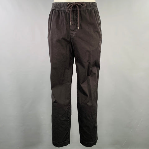 JAMES PERSE Size L Black Wash Cotton Elastic Waistband Casual Pants
