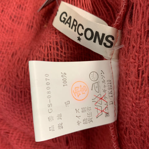 COMME des GARCONS 1980s Size S Rust Wool Woven Midi Wrap Skirt