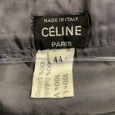 CELINE Size 8 Grey Wool Heather Pleated Pencil Midi Skirt