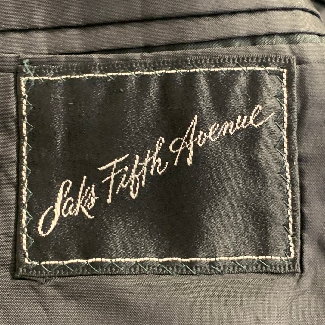 SAKS FIFTH AVENUE Size 40 Long Black Wool Peak Lapel Tuxedo