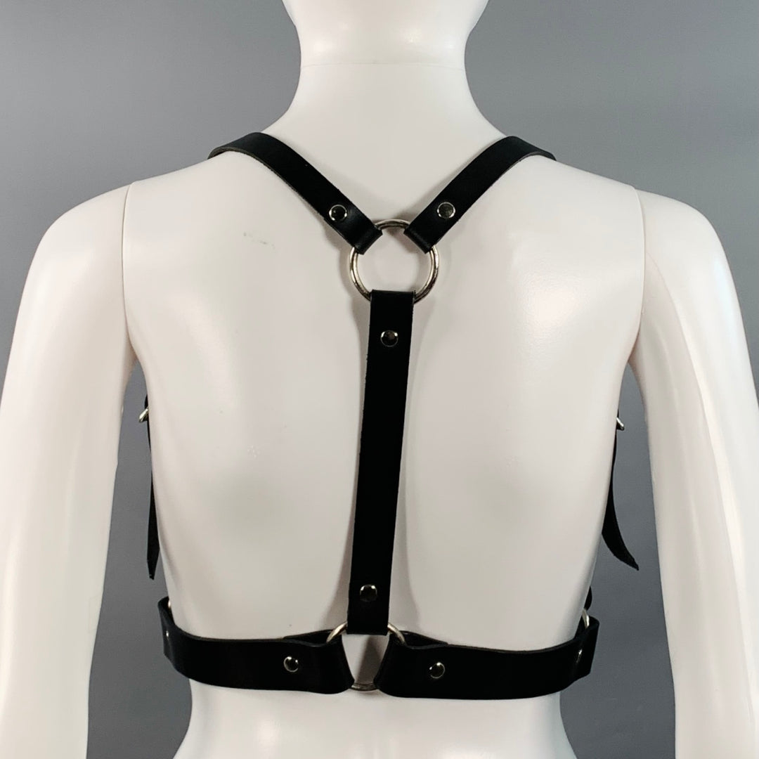 ZANA BAYNE Size S Black Leather Harness Vest Belt
