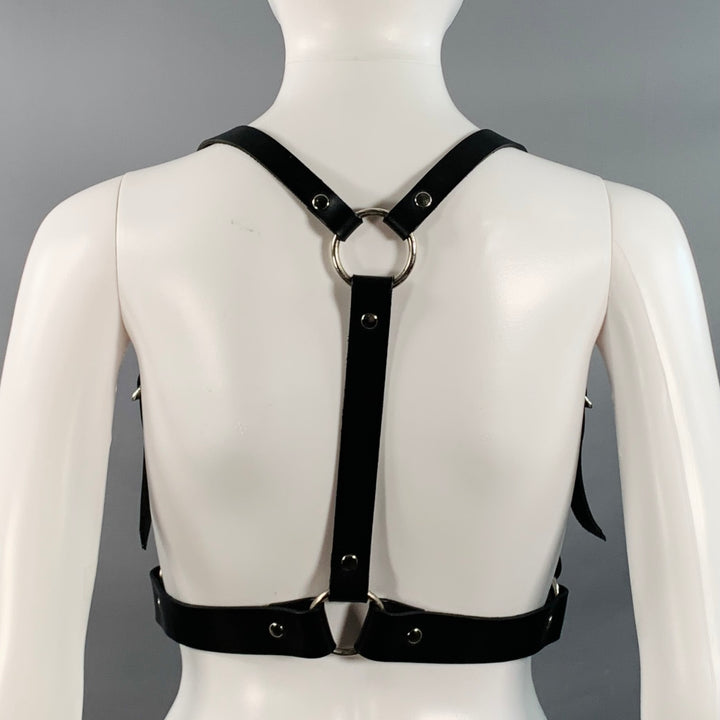 ZANA BAYNE Size S Black Leather Harness Vest Belt