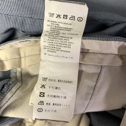 GANT RUGGER Size 32 Blue Light Blue Geometric Cotton Blend Cuffed Dress Pants
