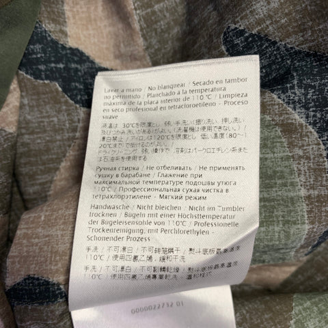 VALENTINO Size M Green Olive Blue Camouflage Cotton One Pocket Track Stripe Long Sleeve Shirt