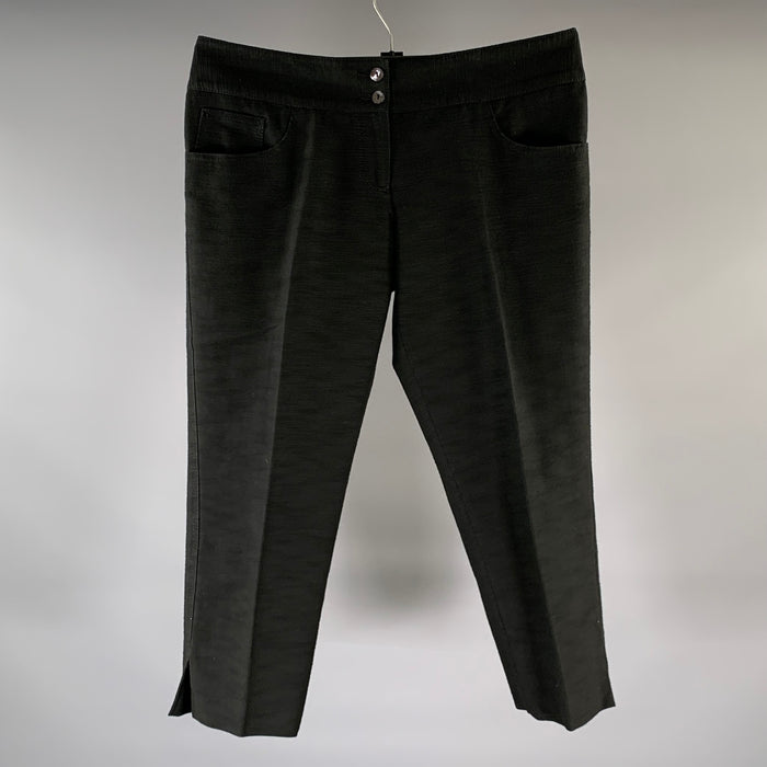 DOLCE & GABBANA Size 34 Black Cotton Blend Capri Dress Pants