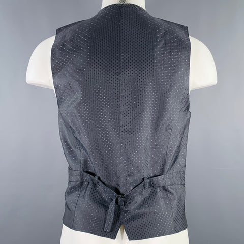 DOLCE & GABBANA Size 40 Grey Dots Cotton Blend Double Breasted Vest