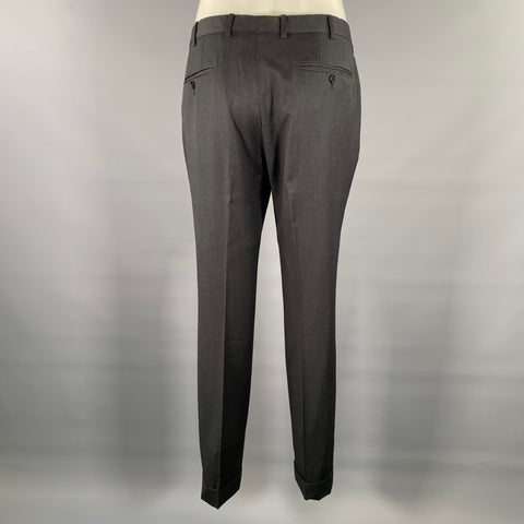 ERMENEGILDO ZEGNA Size 32 Charcoal Wool Slim Fit Dress Pants
