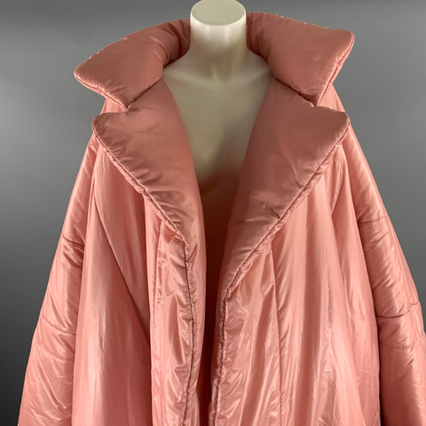 NORMA KAMALI Size S Pink Nylon Quilted Oversized Coat