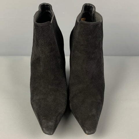 CHRISTIAN DIOR Taille 7,5 Bottes compensées en daim à imprimé animal en écaille de tortue noire