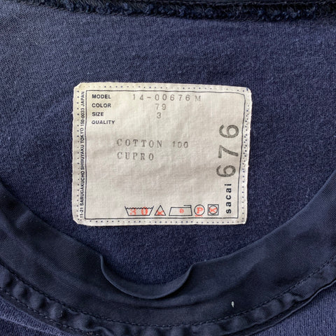 SACAI Size M Blue White Stripe Cotton Classic T-shirt
