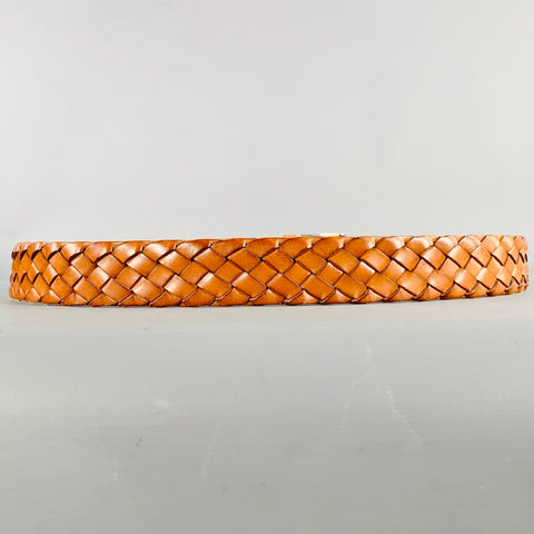 BRUNELLO CUCINELLI Size 42 Brown Cognac Woven Leather Belt