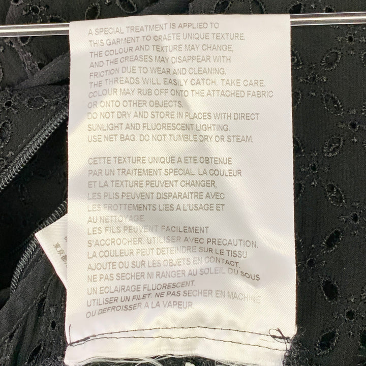 COMME des GARCONS 2012 Size S Black Cupro Eyelet Asymmetrical Wide Leg Jumpsuit