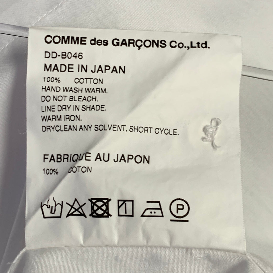 COMME des GARCONS Size L White Cotton Zip Up Long Sleeve Shirt