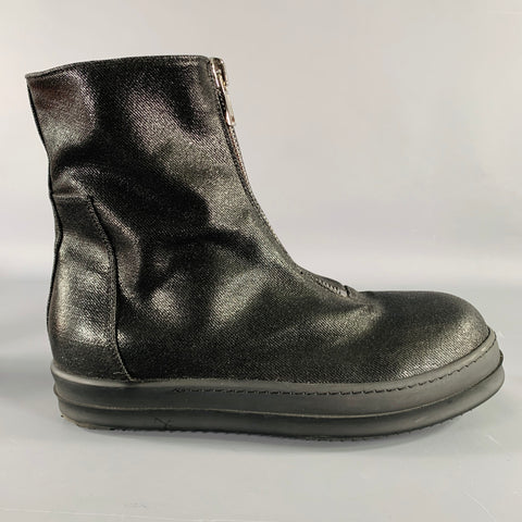 DRKSHDW Size 9 Black Coated Canvas High Top Sneakers