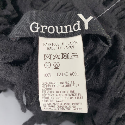 YOHJI YAMAMOTO Black Wool Woven  Scarf