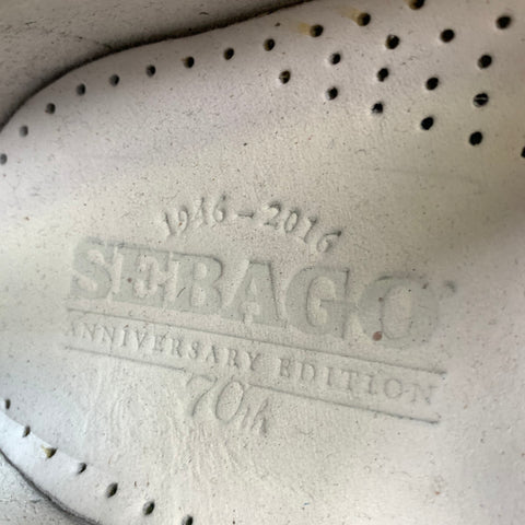 SEBAGO Size 11 Grey Cream Solid Leather Yacht Loafers