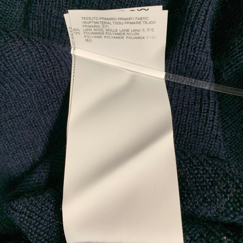 MAISON MARGIELA Size XS Navy Yellow Wool Blend Crew Neck Sweater