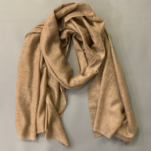 Écharpe Châle Frangée Tissée Marron VINTAGE