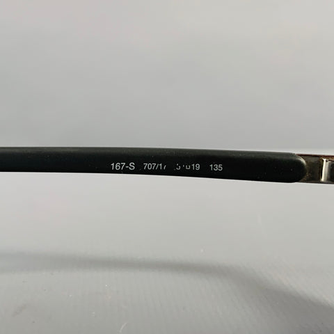 EMPORIO ARMANI Grey Silver Acetate Metal Rectangle Sunglasses
