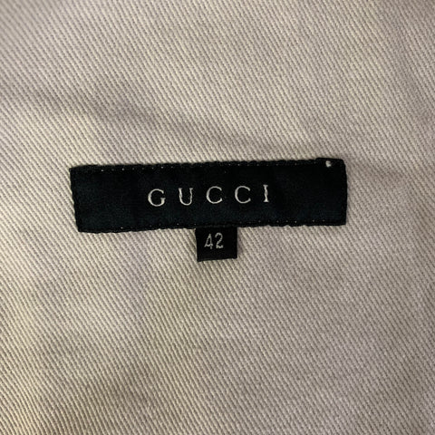 GUCCI FW 2001 by Tom Ford Size S Cream Fur Lined Cotton Jacket