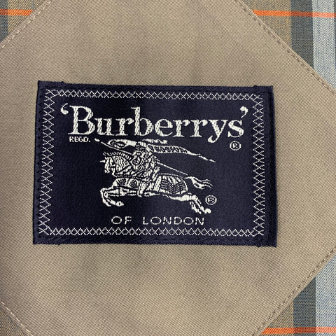 BURBERRYS Size L Taupe Cotton Blend Hidden Buttons Coat