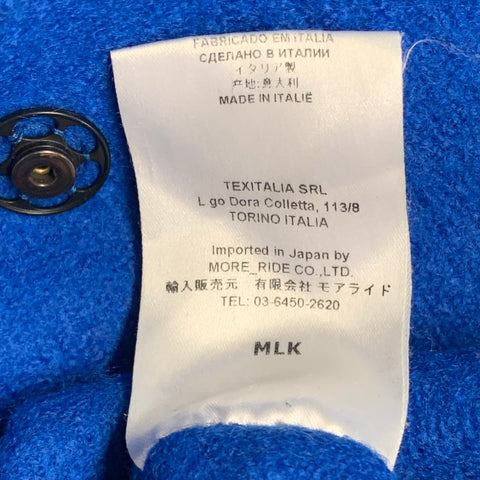HARRIS WHARF LONDON Size 6 Royal Blue Wool Textured Notch Lapel Snaps Coat