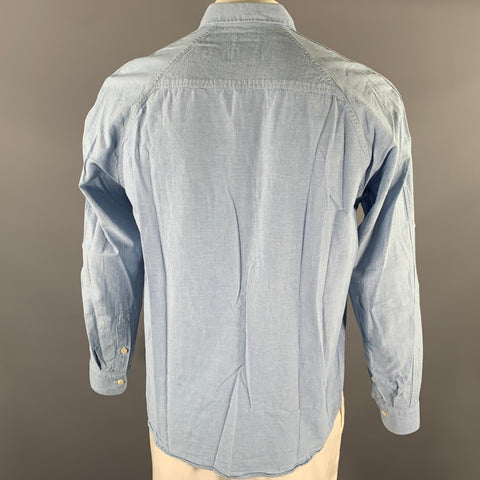 HEIMAT Size L Blue Heather Raglan Long Sleeve Shirt
