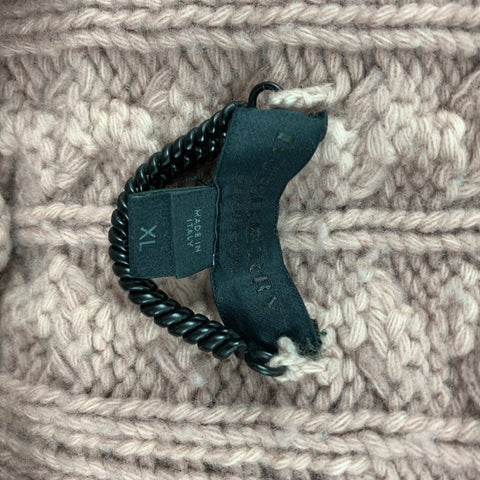 BURBERRY PRORSUM Resort 2013 Size XL Rose Cable Knit Wool Sweater