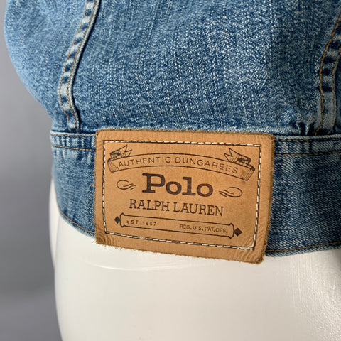 RALPH LAUREN Size M Blue Cotton Blend Denim Jacket