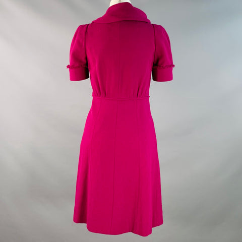 MARC by MARC JACOBS Size 2 Purple Wool Short Sleeve Raw Edge Dress