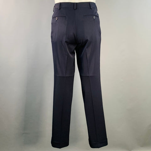 RALPH LAUREN Size 40 Regular Navy Twill Wool Notch Lapel Suit