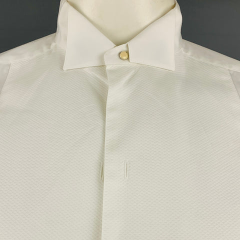 ETON Taille L Chemise de smoking en coton blanc à manches longues