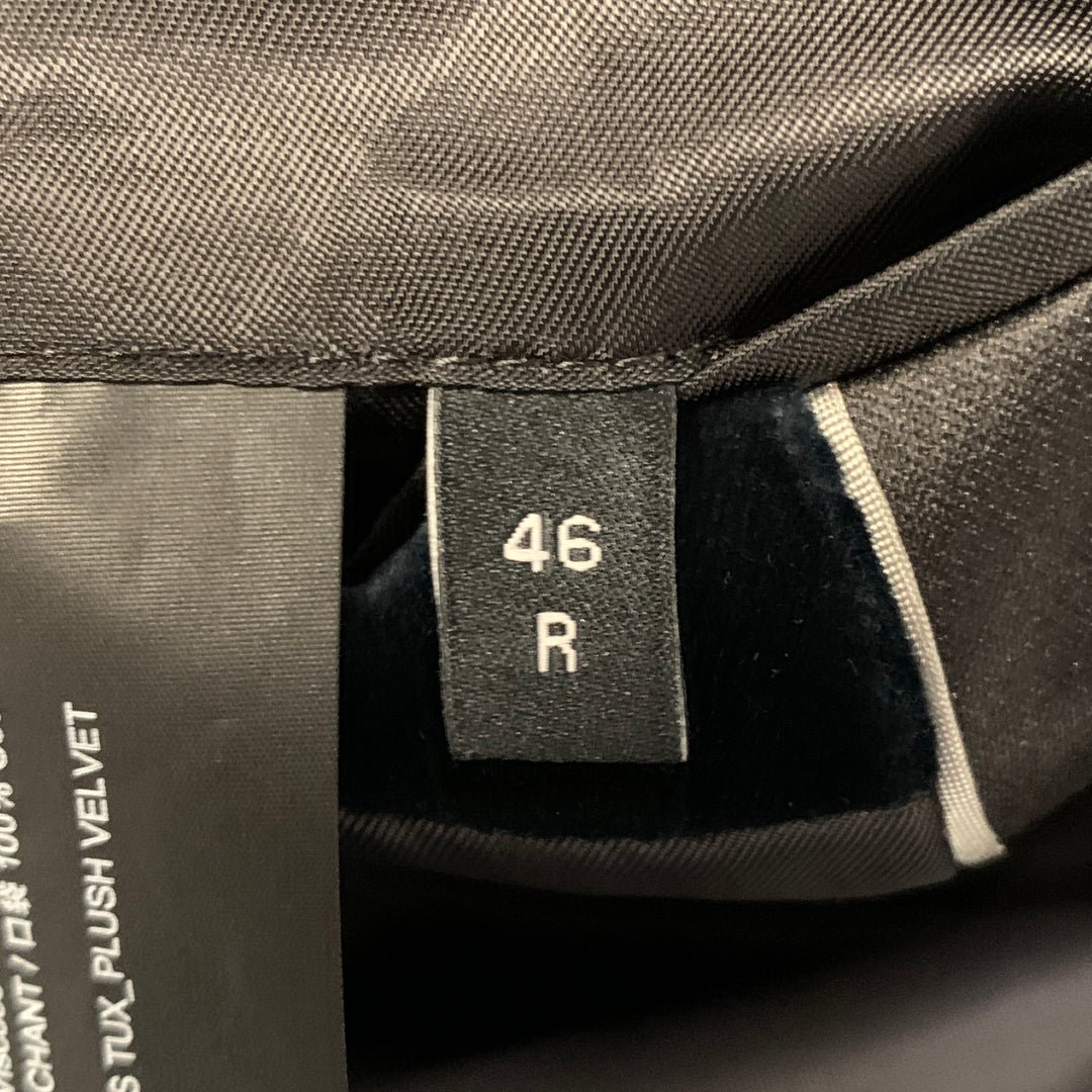 THEORY Size 46 Navy Teal Cotton Blend Tuxedo Jacket