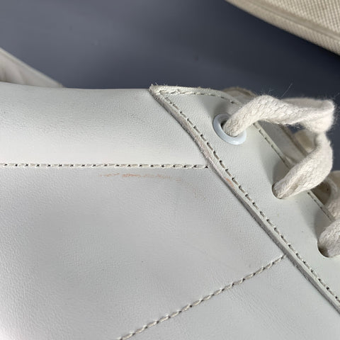 SAINT LAURENT Size 12 White Leather Low Top Sneakers