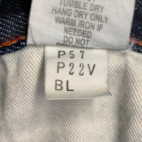 PRPS NOIR Taille 33 Jean droit en denim selvedge délavé indigo vieilli