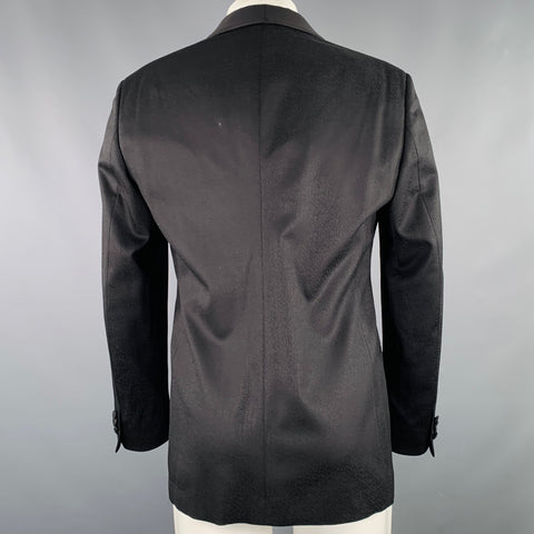 GIORGIO ARMANI Size 40 Black Jacquard Wool Blend Sport Coat