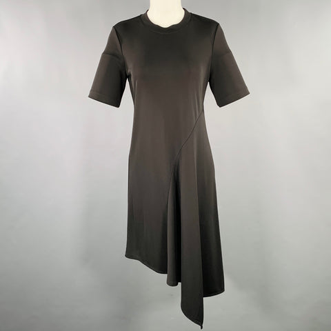 dkny short sleeve dress DKNY Womens Plus Side-Ruched V-Neck Wrap Dress Black 22W