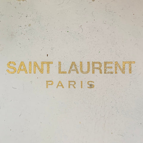 SAINT LAURENT Size 7 White Leather Logo Low Top Sneakers