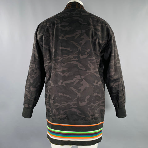 RAF SIMONS Size 38 Black Grey Oversized Camo Cotton Zip Up Coat