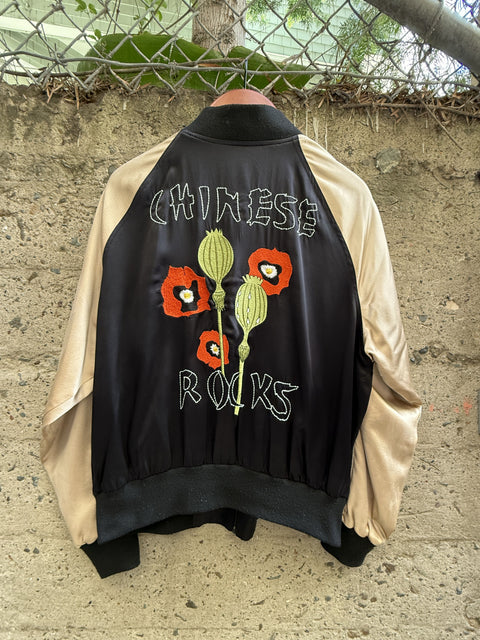ENFANTS RICHES DEPRIMES ERD FW2016  Size M Black Gold Silk Zip Up Jacket