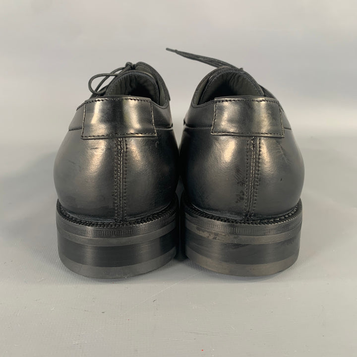 JIL SANDER Size 8 Black Leather Lace Up Shoes