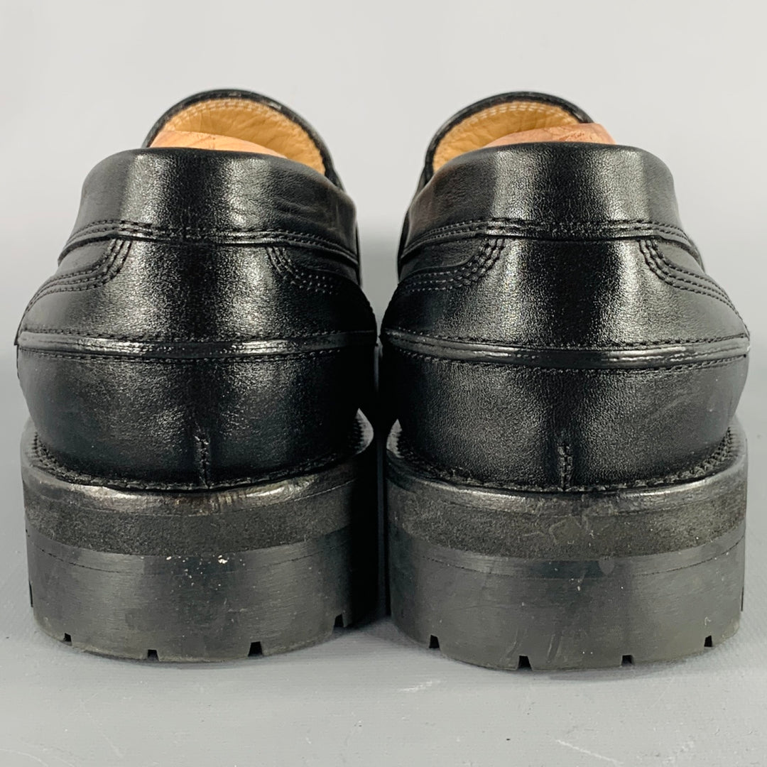 DRIES VAN NOTEN Size 10 Black Leather Penny Loafers