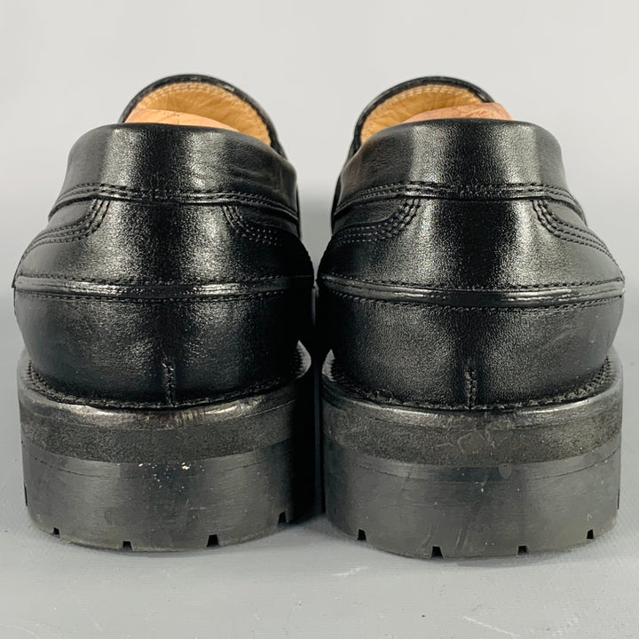 DRIES VAN NOTEN Size 10 Black Leather Penny Loafers