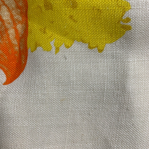 DRIES VAN NOTEN Size S Cream Multi Color Linen Abstract Floral Oversized Dress