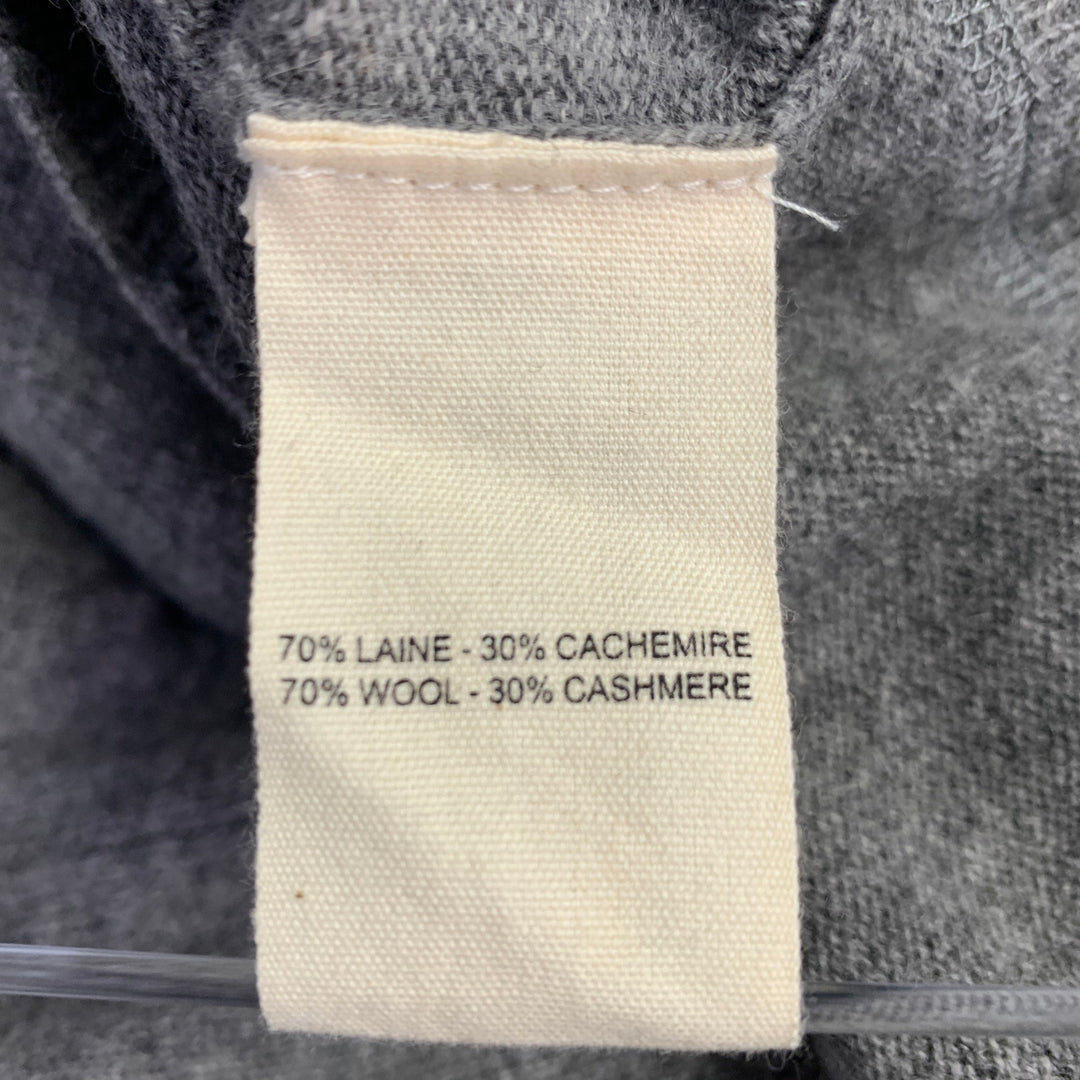 HARTFORD Size L Grey Heather Wool Cashmere Hoodie Cardigan