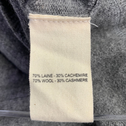 HARTFORD Size L Grey Heather Wool Cashmere Hoodie Cardigan