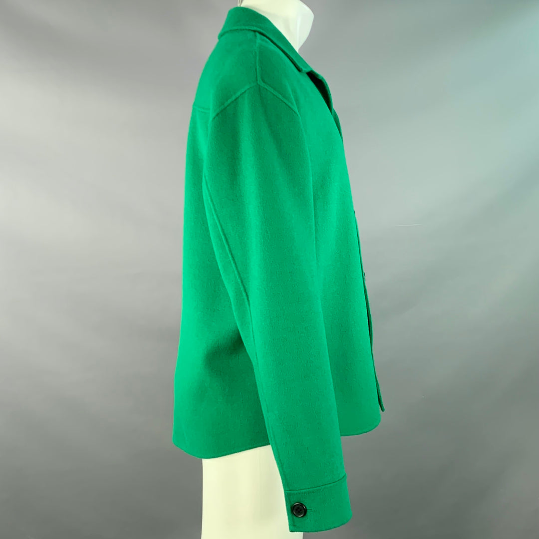 THE KOOPLES Size M Green Wool Blend One Pocket Oversized Shirt Jacket