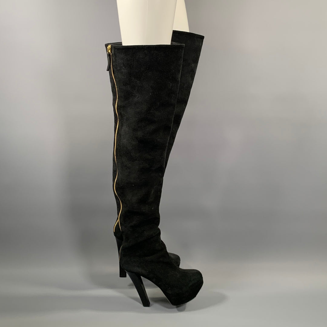 GIUSEPPE ZANOTTI Size 6.5 Black  Suede Boots